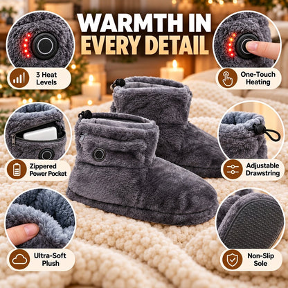 Heated Plush Slipper Boots