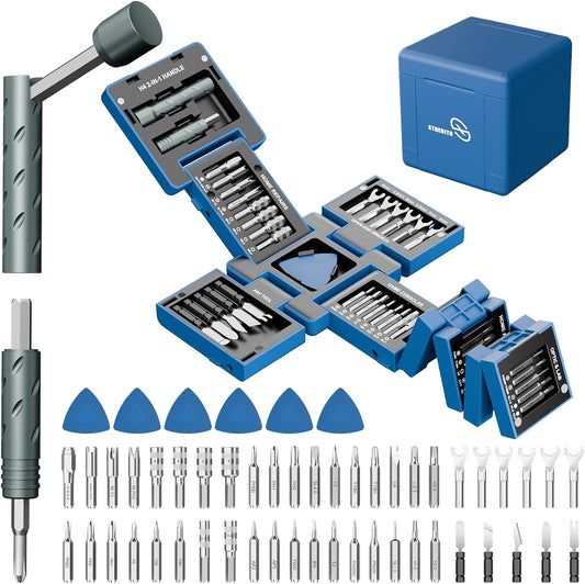 All in 1 Tool 55-in-1 magnetic precision screwdriver set in a blue cube case