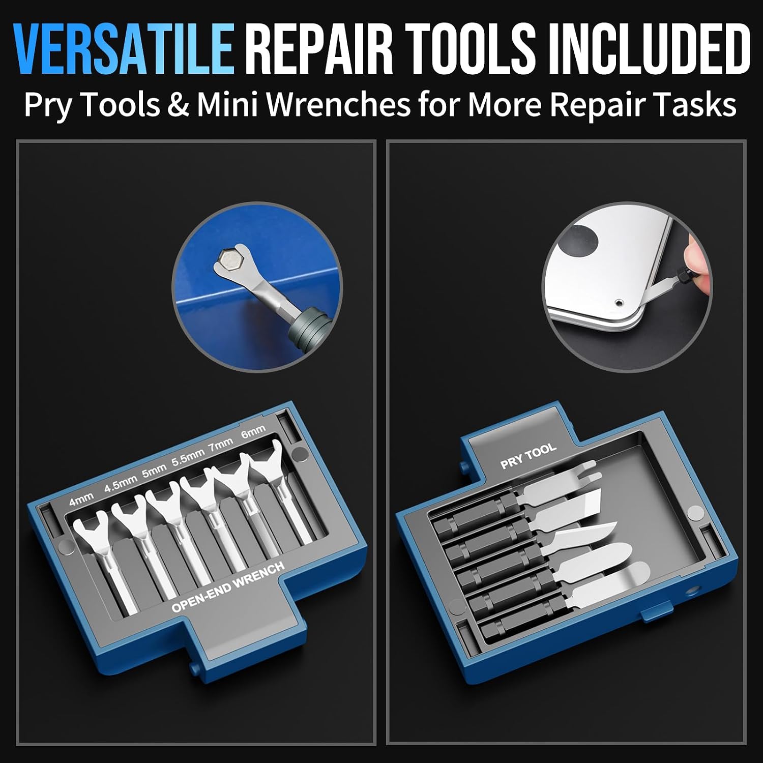 Using the precision screwdriver set to open a laptop for repair
